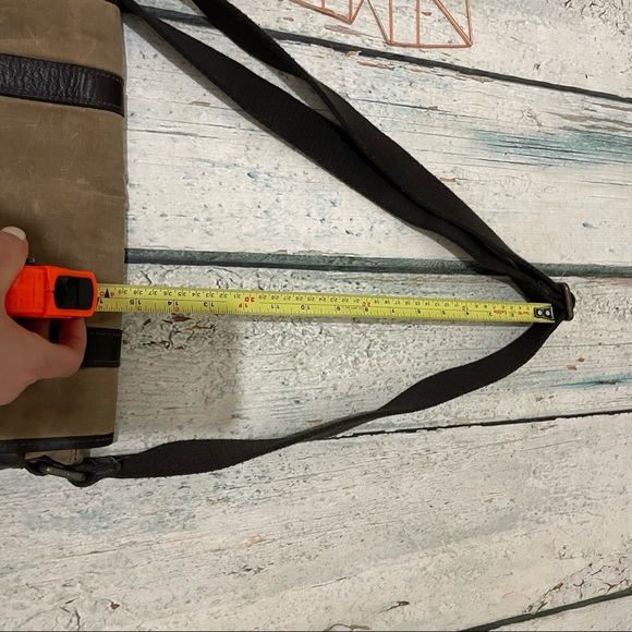 Fossil messenger bag leather tan brown crossbody tote purse buckles multi-pocket - Picture 6 of 11